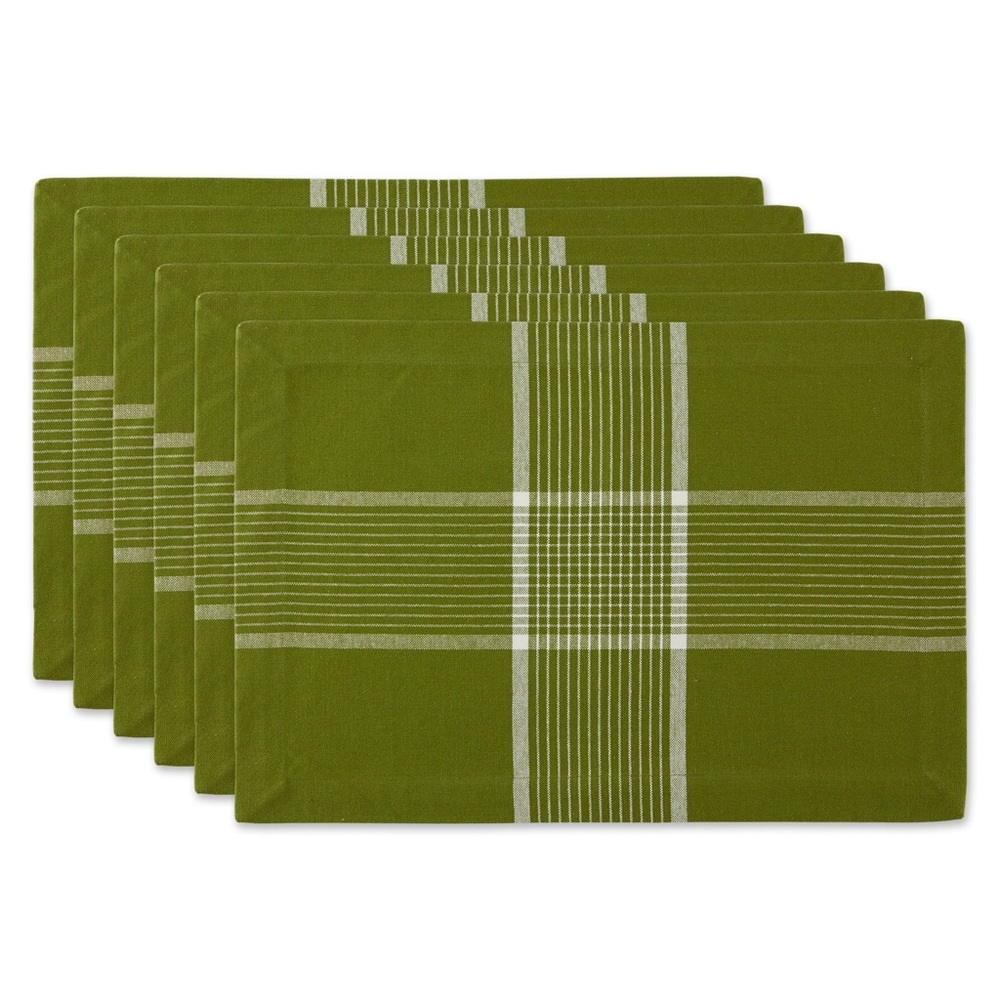 Green Plaid Placemats Set of 6